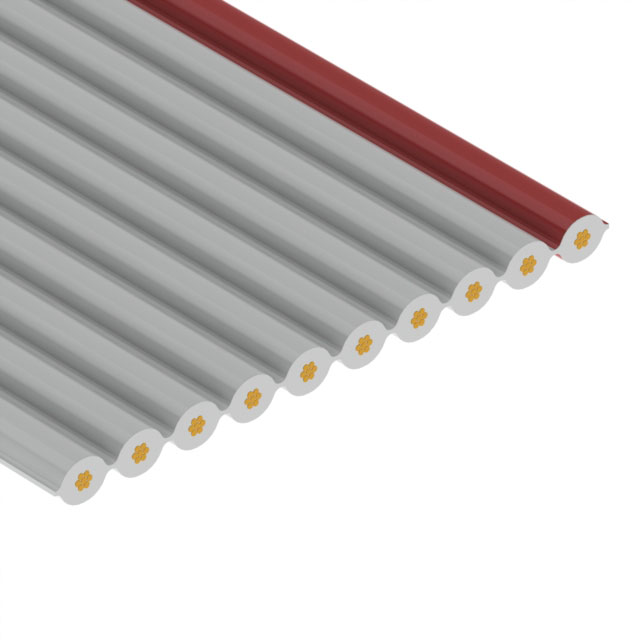 3539/10 300 - 10 strand ribbon-gray with red