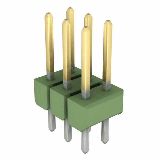 826632-3 - AMPMODU Mod II Dual Gold 6 Pins Green