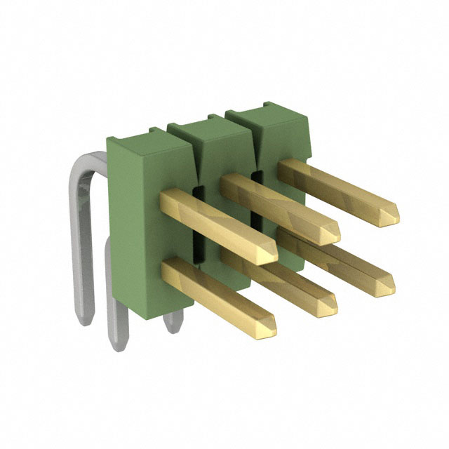 826662-3 - Breakaway Dual TH RA Gold 6 Pins Green