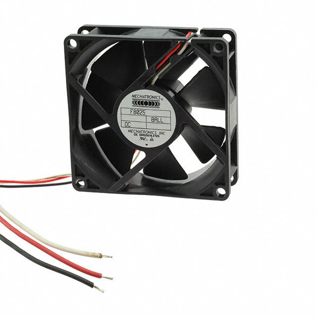 F8025H12B1-FSR - FAN AXIAL 80X25MM, 3 Wire Leads