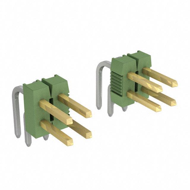 826664-8 - Breakaway Dual TH RA Gold xx Pins Green