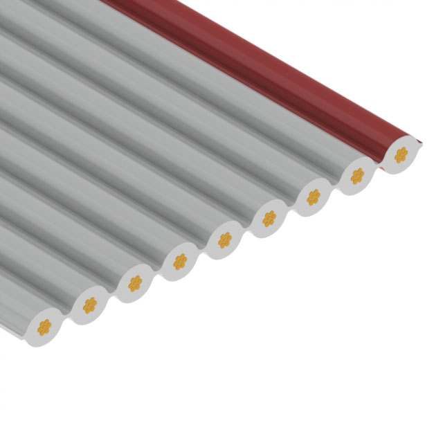 3801/09SF 300 - 09 strand ribbon-gray with red