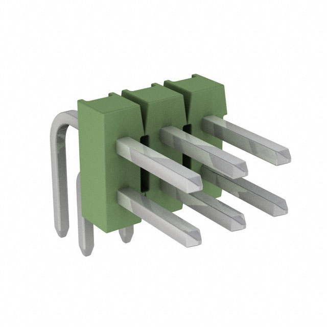 826953-3 - Breakaway Dual TH RA Tin 6 Pins Green
