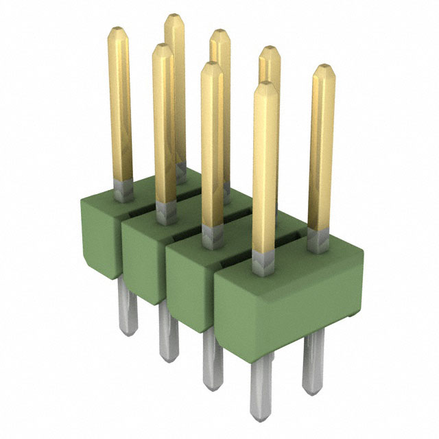 826632-4 - AMPMODU Mod II Dual Gold 8 Pins Green