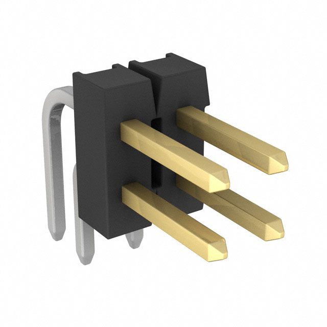 4-102975-0-02 - AMPMODU Mod II Breakaway Dual TH RA Gold 4 Pins